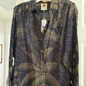 NWT Farm Rio golden foliage blouse size small